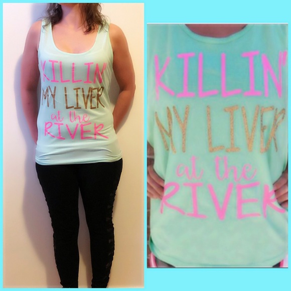 Killin My Liver at the River Racerback Tank - Picture 3 of 3